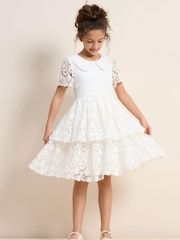 Angel & Rocket Mavea White Lace Tiered Dress - Image 14 of 17