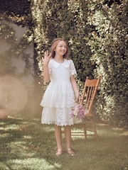 Angel & Rocket Mavea White Lace Tiered Dress - Image 4 of 17