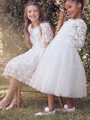 Angel & Rocket Mavea White Lace Tiered Dress - Image 6 of 17