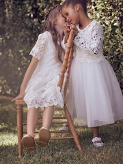 Angel & Rocket Mavea White Lace Tiered Dress - Image 8 of 17