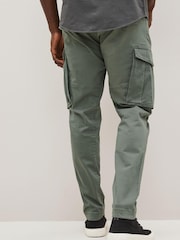 Petrol Green Slim Fit Zip Detail Stretch Cargo Trousers - Image 2 of 7