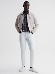 Reiss Blue Check Ruban Linen Long Sleeve Shirt - Image 6 of 7