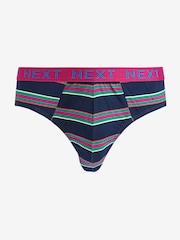 Navy Spot Stripe 10 pack Cotton Rich Briefs - Image 11 of 13