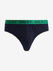 Navy Spot Stripe 10 pack Cotton Rich Briefs - Image 5 of 13