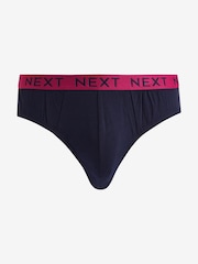 Navy Spot Stripe 10 pack Cotton Rich Briefs - Image 7 of 13