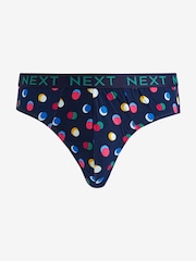 Navy Spot Stripe 10 pack Cotton Rich Briefs - Image 9 of 13