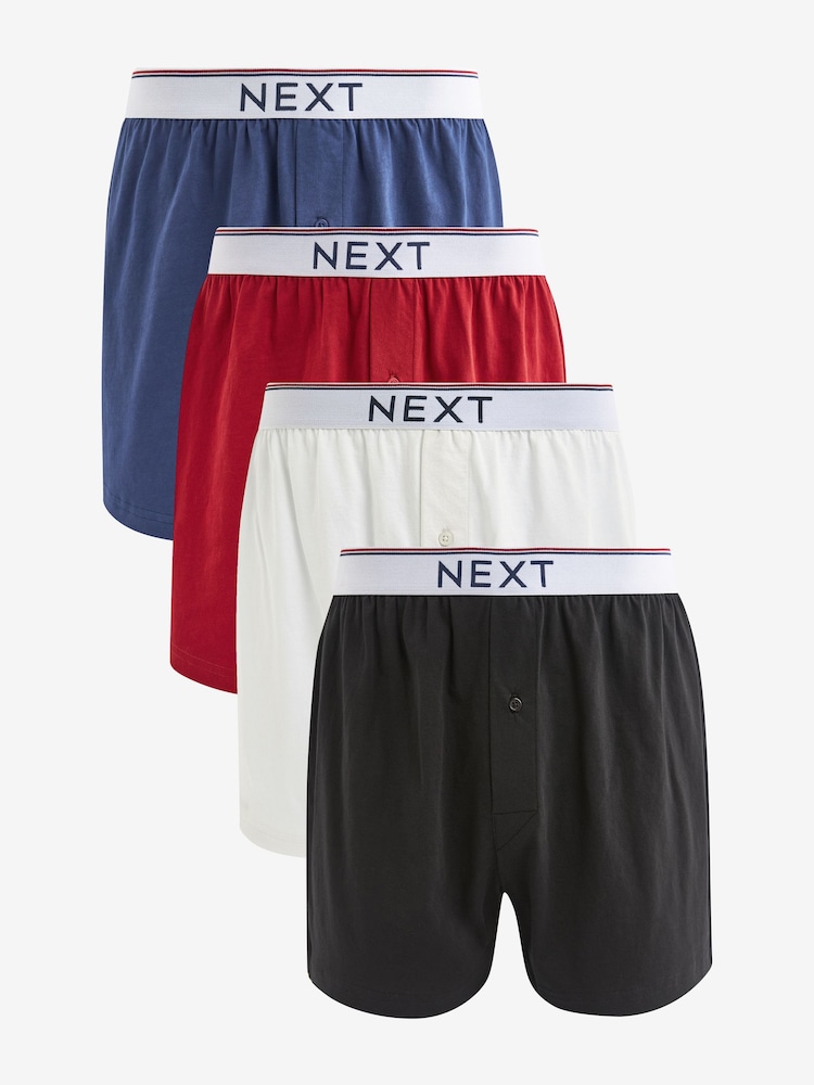 Red/Blue/White/Grey 4 pack Boxers - Image 1 of 7