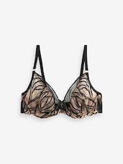 Black DD+ Non Pad Plunge Signature Embroidered Bra - Image 5 of 6