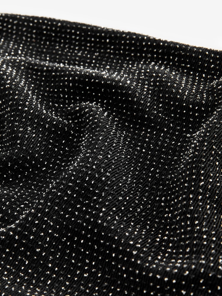 Black/ Silver Sparkle Non Pad Strappy Bandeau Bra - Image 5 of 5