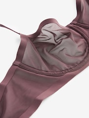 Plum Purple Non Pad Balcony Invisible Bonded Mesh Balcony Bra - Image 7 of 7
