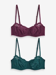 Plum Purple/Green Non Pad Strapless Bras 2 Pack - Image 11 of 14