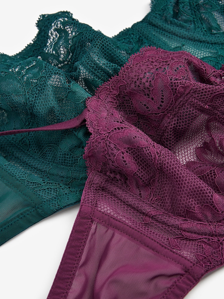 Plum Purple/Green Non Pad Strapless Bras 2 Pack - Image 14 of 14