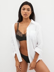 Black Total Support Embroidered Non Pad Non Wired Bra - Image 2 of 7