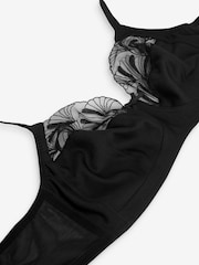 Black Total Support Embroidered Non Pad Non Wired Bra - Image 7 of 7