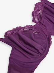 Black Floral Print/Purple DD+ Non Pad Wired Full Cup Microfibre and Lace Bras 2 Pack - Image 11 of 11