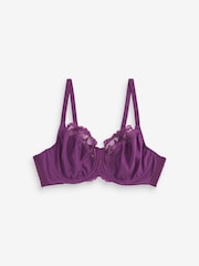 Black Floral Print/Purple DD+ Non Pad Wired Full Cup Microfibre and Lace Bras 2 Pack - Image 8 of 11