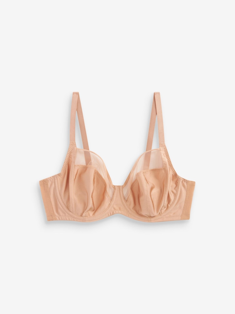 Nude/Navy Blue/ Plum Purple DD+ Non Pad Full Cup Bras 3 Pack - Image 7 of 10