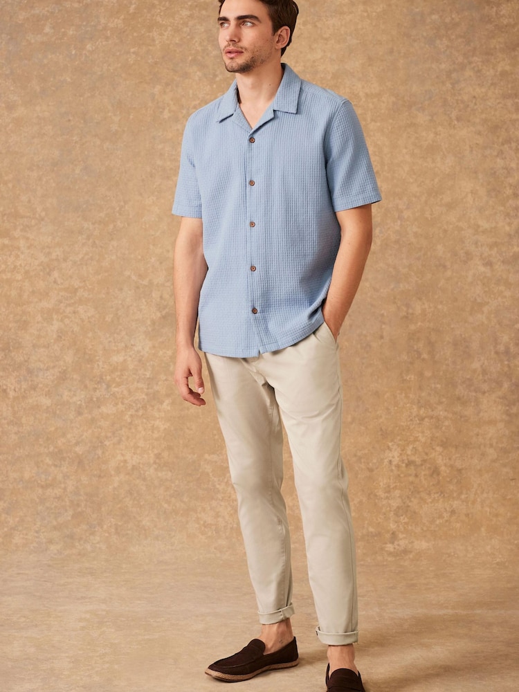 Light Stone Natural Slim Single Pleat Stretch Chino Trousers - Image 2 of 10