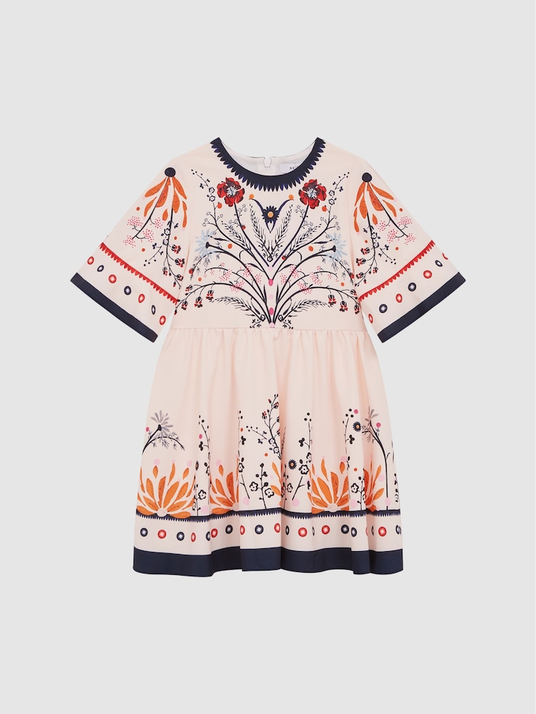 Reiss Ivory Ania Senior Floral Printed Dress - Image 2 of 7