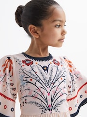 Reiss Ivory Ania Senior Floral Printed Dress - Image 4 of 7