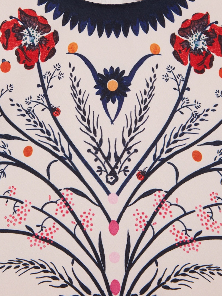 Reiss Ivory Ania Senior Floral Printed Dress - Image 7 of 7