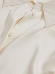 Reiss Ivory Hailey Silk Double-Cuff Button-Through Shirt - Image 5 of 8