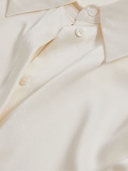 Reiss Ivory Hailey Petite Silk Double-Cuff Button-Through Shirt - Image 4 of 8