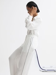 Reiss Ivory Gina Mid Rise Wide Leg Trousers - Image 1 of 7