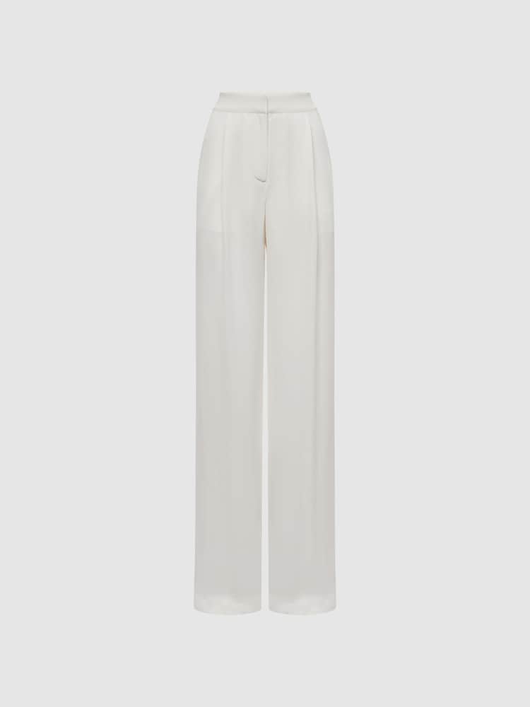 Reiss Ivory Gina Mid Rise Wide Leg Trousers - Image 2 of 7