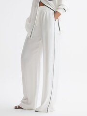Reiss Ivory Gina Mid Rise Wide Leg Trousers - Image 3 of 7