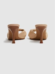 Reiss Natural Devon Raffia Slip On Mule Heels - Image 4 of 5