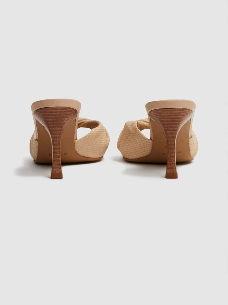 Reiss Natural Devon Raffia Slip On Mule Heels - Image 4 of 5