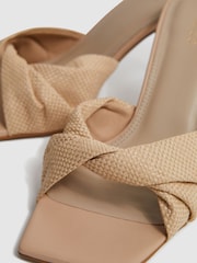 Reiss Natural Devon Raffia Slip On Mule Heels - Image 5 of 5
