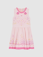 Reiss Pink Mara 9-12 yrs Sleeveless Floral Print Dress - Image 2 of 6
