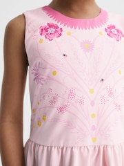 Reiss Pink Mara 4-9 yrs Sleeveless Floral Print Dress - Image 4 of 6