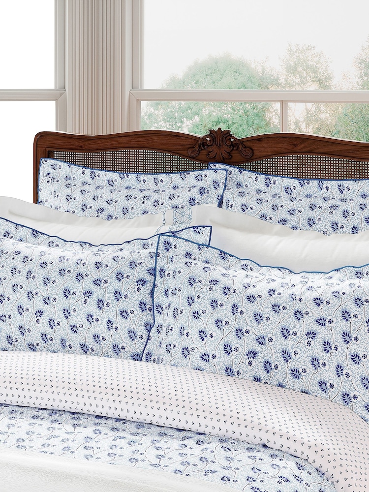 V&A Blue Swanwick Square Pillowcase - Image 2 of 3