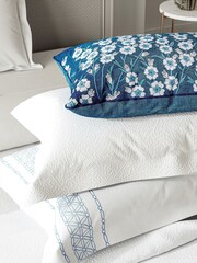 V&A White Samara Oxford Pillow Pillowcase - Image 3 of 4