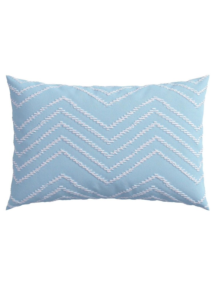 Helena Springfield Blue Woven Zig Zag Duvet Cover and Pillowcase Set - Image 3 of 3