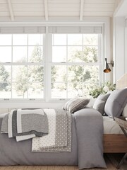 Helena Springfield Grey Denim Look Duvet Cover and Pillowcase Set - Image 1 of 4