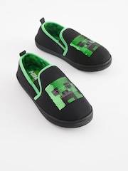 Black/Green Minecraft Cupsole Slippers - Image 1 of 4