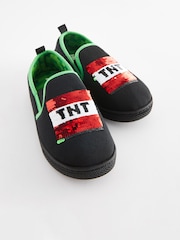 Black/Green Minecraft Cupsole Slippers - Image 2 of 4