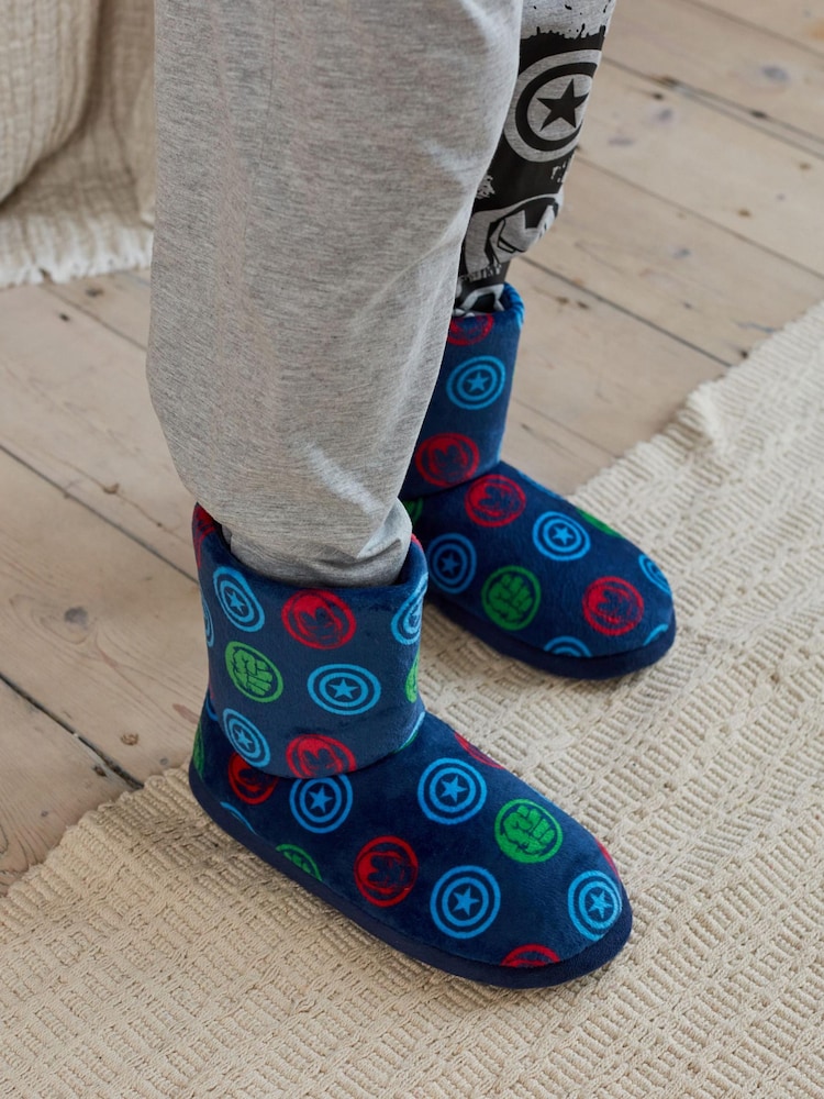 Marvel Blue Warm Lined Slipper Boots - Image 1 of 7