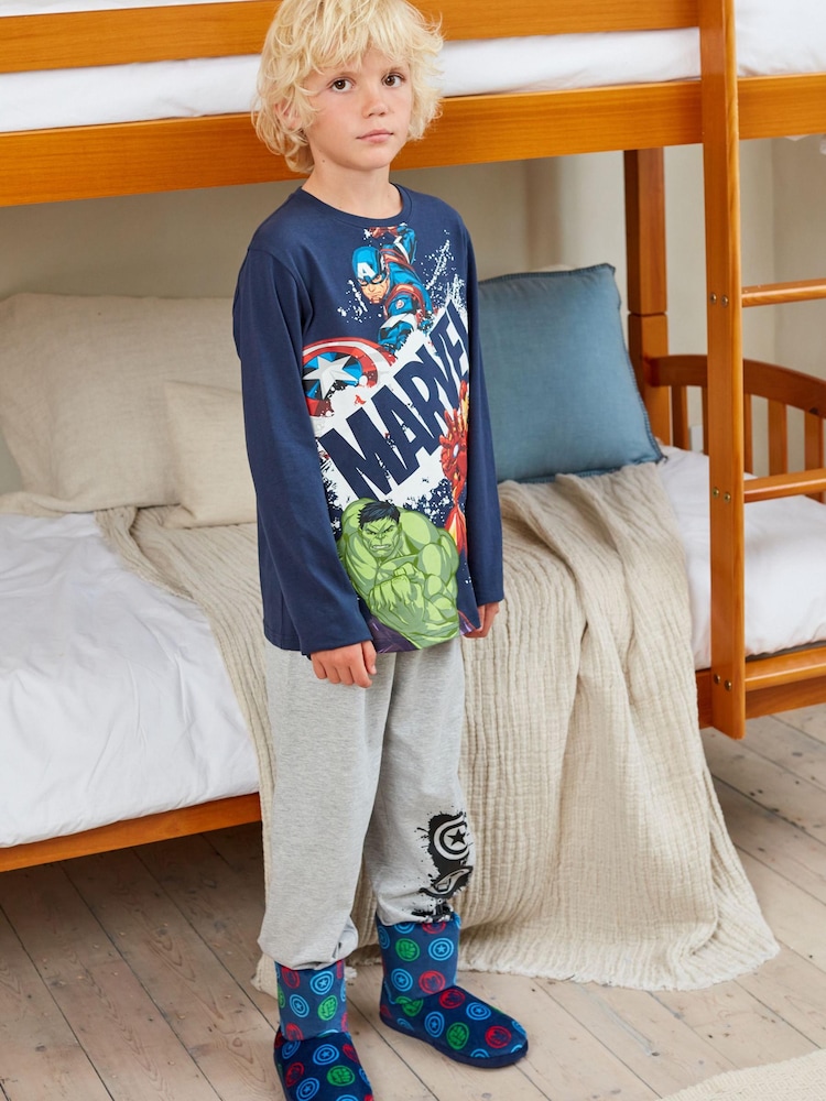 Marvel Blue Warm Lined Slipper Boots - Image 2 of 7