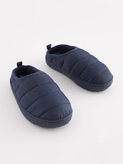 Navy Blue Thinsulate™ Lined Quilted Mule Slippers - Image 4 of 8