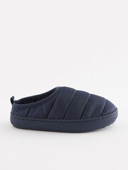 Navy Blue Thinsulate™ Lined Quilted Mule Slippers - Image 5 of 8