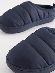Navy Blue Thinsulate™ Lined Quilted Mule Slippers - Image 6 of 8