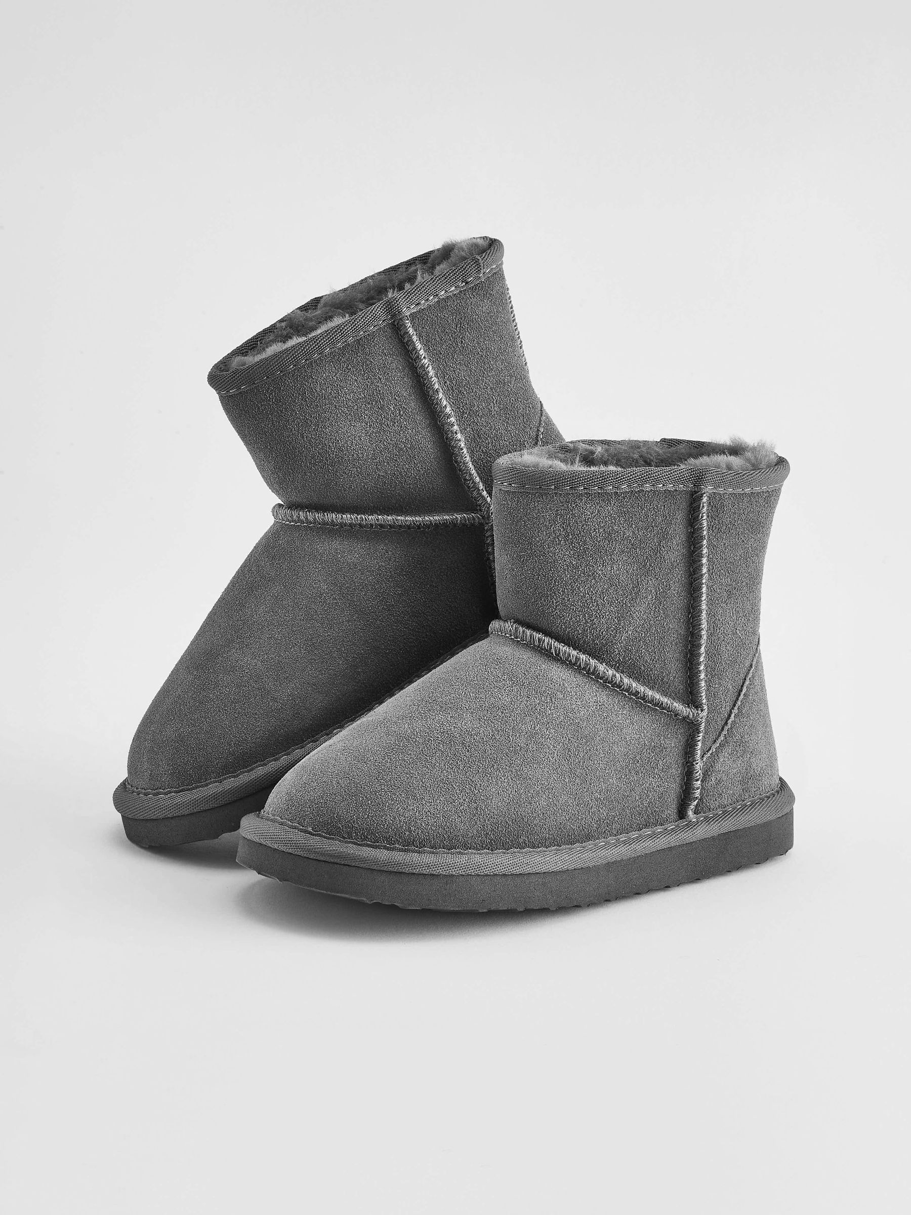Buy Grey Tall Warm Lined Suede Slipper Boots from Next Luxembourg