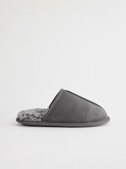 Grey Slip-On Mule Slippers - Image 1 of 5