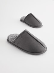 Grey Slip-On Mule Slippers - Image 2 of 5