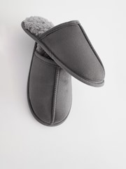 Grey Slip-On Mule Slippers - Image 4 of 5